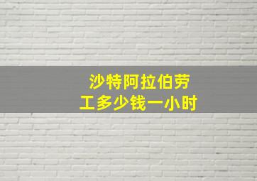 沙特阿拉伯劳工多少钱一小时