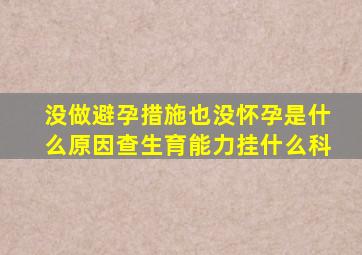 没做避孕措施也没怀孕是什么原因查生育能力挂什么科