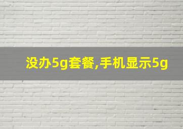 没办5g套餐,手机显示5g