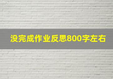 没完成作业反思800字左右