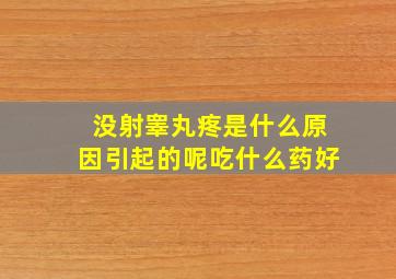 没射睾丸疼是什么原因引起的呢吃什么药好