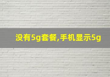 没有5g套餐,手机显示5g