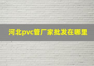 河北pvc管厂家批发在哪里