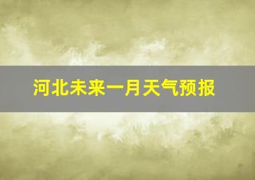 河北未来一月天气预报