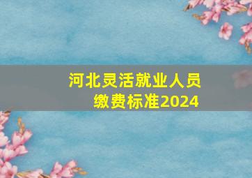 河北灵活就业人员缴费标准2024