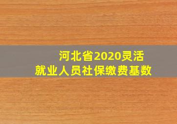 河北省2020灵活就业人员社保缴费基数