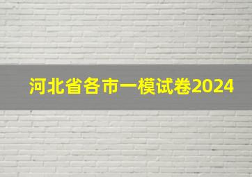 河北省各市一模试卷2024