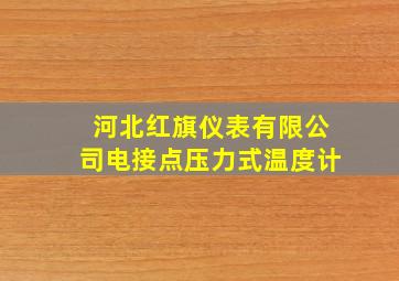 河北红旗仪表有限公司电接点压力式温度计