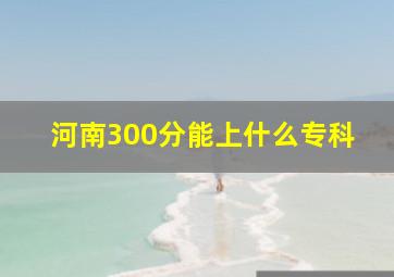 河南300分能上什么专科