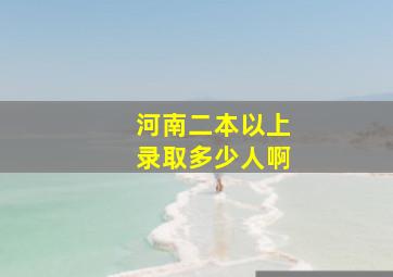 河南二本以上录取多少人啊