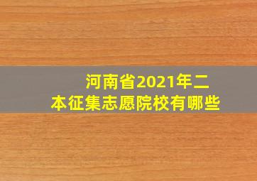 河南省2021年二本征集志愿院校有哪些