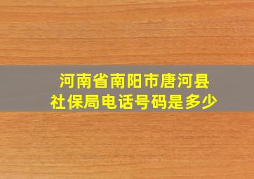 河南省南阳市唐河县社保局电话号码是多少