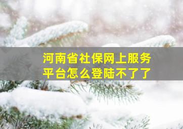 河南省社保网上服务平台怎么登陆不了了