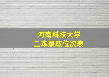 河南科技大学二本录取位次表