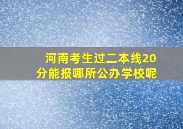 河南考生过二本线20分能报哪所公办学校呢