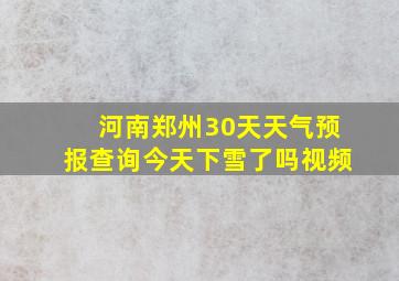 河南郑州30天天气预报查询今天下雪了吗视频