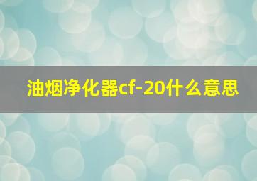 油烟净化器cf-20什么意思