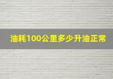 油耗100公里多少升油正常