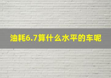 油耗6.7算什么水平的车呢