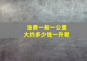 油费一般一公里大约多少钱一升呢