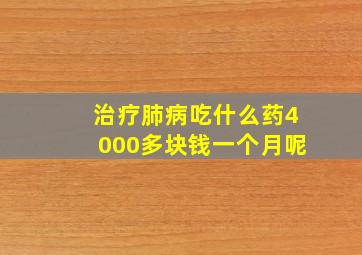 治疗肺病吃什么药4000多块钱一个月呢