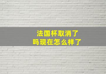 法国杯取消了吗现在怎么样了