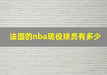 法国的nba现役球员有多少