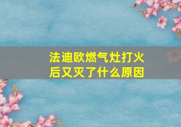 法迪欧燃气灶打火后又灭了什么原因