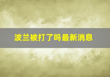 波兰被打了吗最新消息