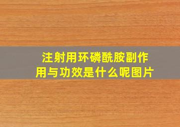 注射用环磷酰胺副作用与功效是什么呢图片