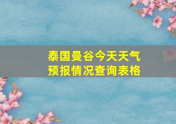 泰国曼谷今天天气预报情况查询表格