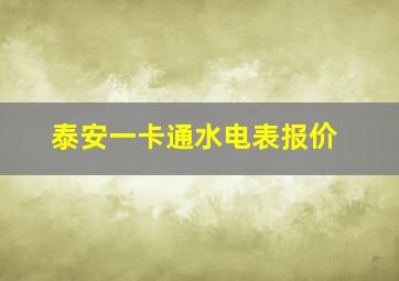 泰安一卡通水电表报价