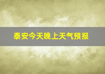 泰安今天晚上天气预报