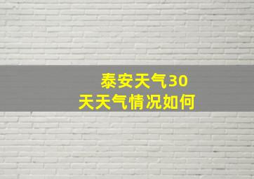 泰安天气30天天气情况如何