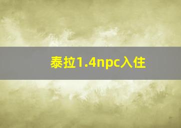 泰拉1.4npc入住