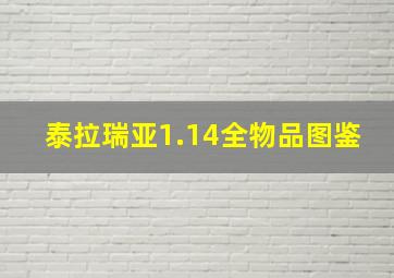 泰拉瑞亚1.14全物品图鉴