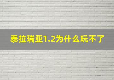 泰拉瑞亚1.2为什么玩不了