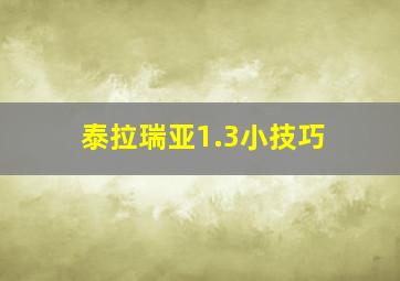 泰拉瑞亚1.3小技巧