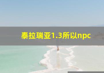 泰拉瑞亚1.3所以npc