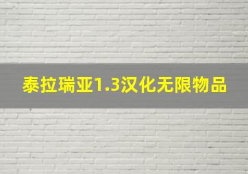 泰拉瑞亚1.3汉化无限物品