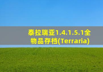 泰拉瑞亚1.4.1.5.1全物品存档(Terraria)