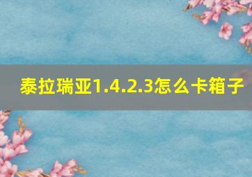 泰拉瑞亚1.4.2.3怎么卡箱子