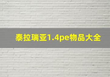 泰拉瑞亚1.4pe物品大全