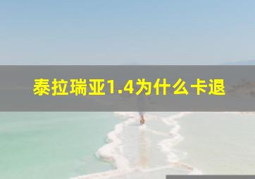 泰拉瑞亚1.4为什么卡退