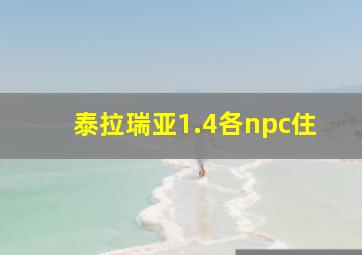 泰拉瑞亚1.4各npc住