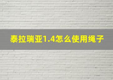 泰拉瑞亚1.4怎么使用绳子