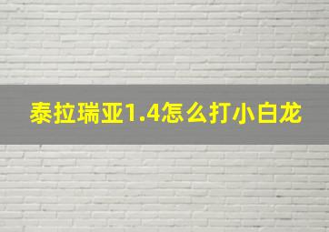 泰拉瑞亚1.4怎么打小白龙