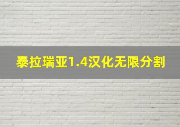 泰拉瑞亚1.4汉化无限分割