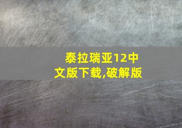 泰拉瑞亚12中文版下载,破解版