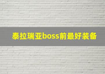 泰拉瑞亚boss前最好装备